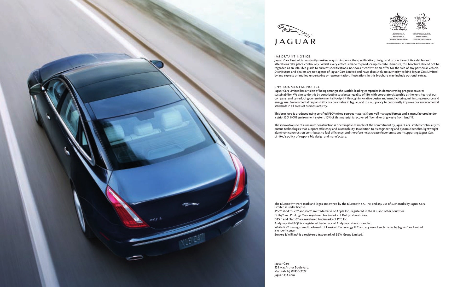 2012 Jaguar XJ Brochure Page 62